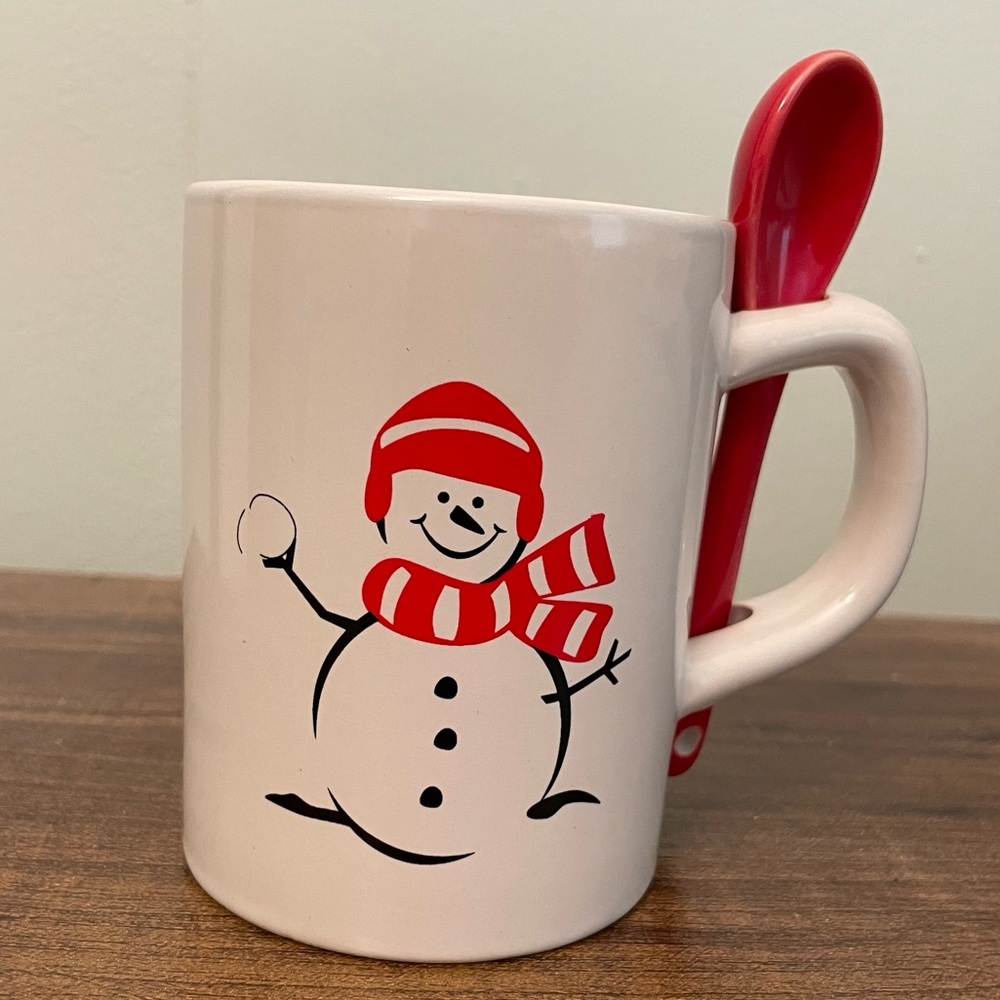 Snowman Mug with Spoon